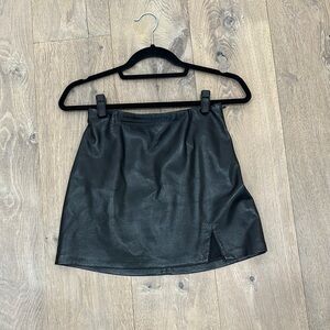 Show me ur mumu Black Faux Leather Mini Skirt